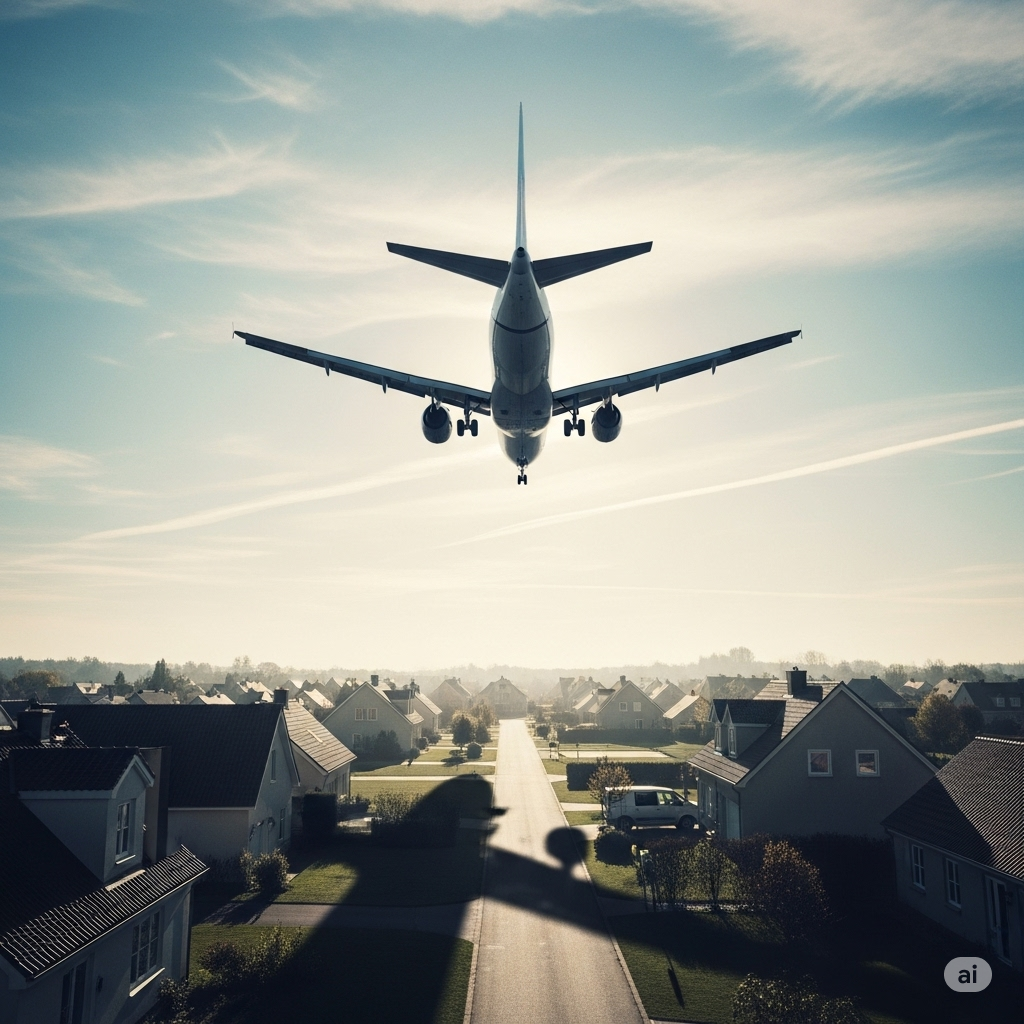 Sonhar com avião voando baixo