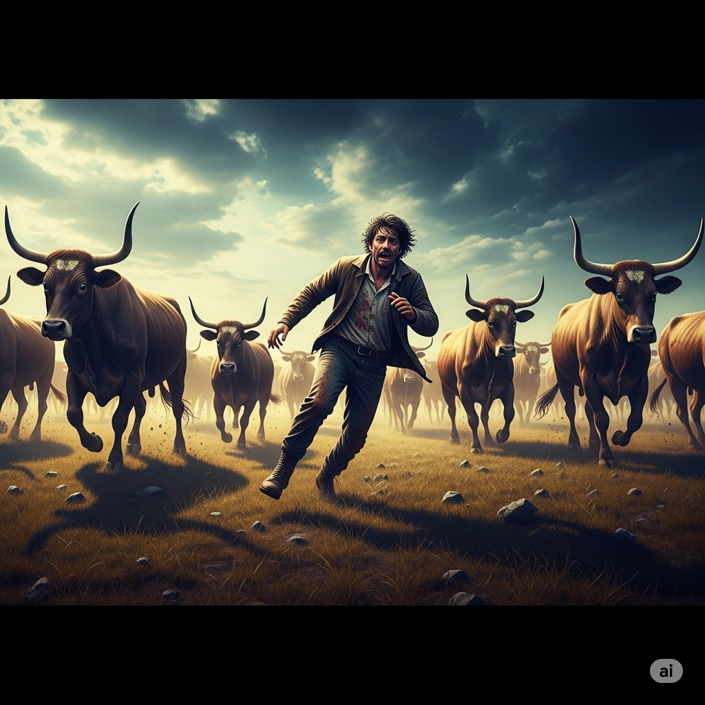 Sonhar com boiada correndo atrás de mim