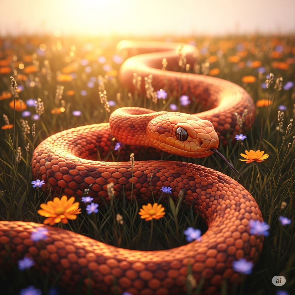 Sonhar com cobra laranja