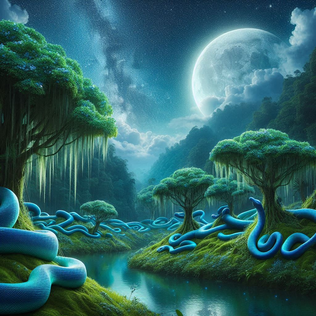 Sonhar com cobras azul