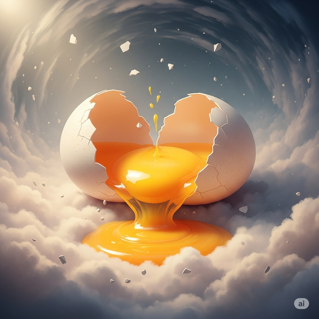 Sonhar com Ovo Quebrado