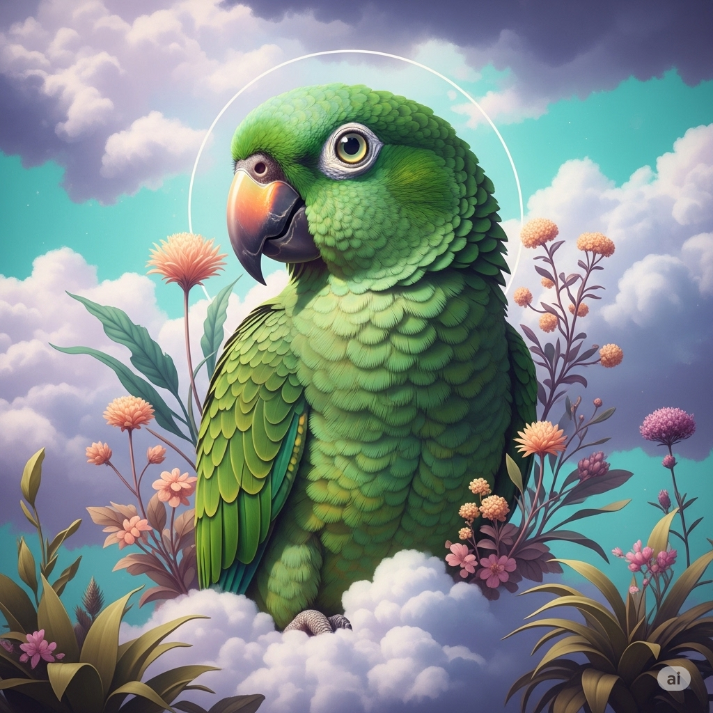 Sonhar com papagaio verde