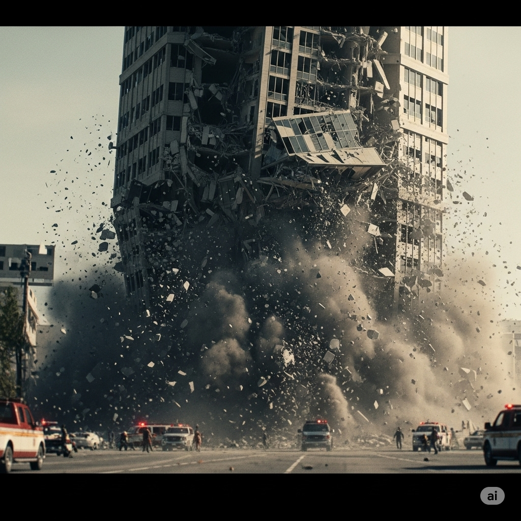 Sonhar com prédio desabando