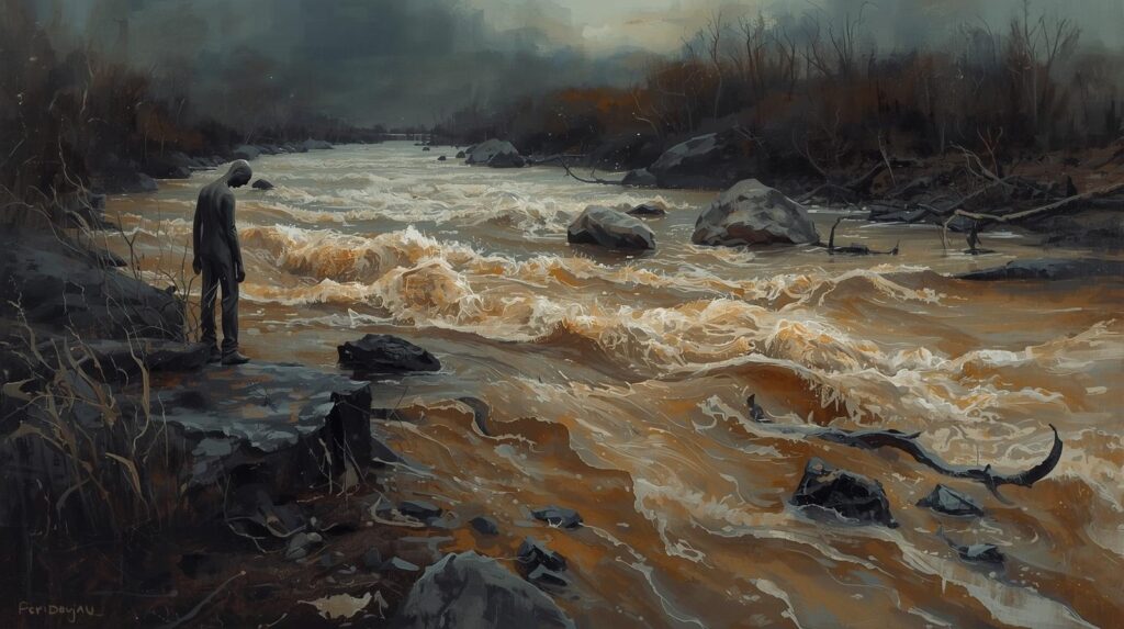 Sonhar com água suja corrente