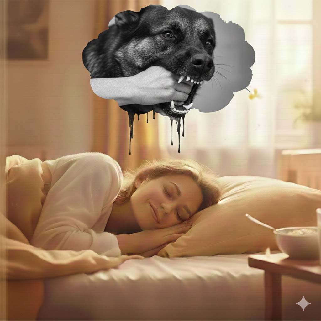 Sonhar com cachorro mordendo a mão