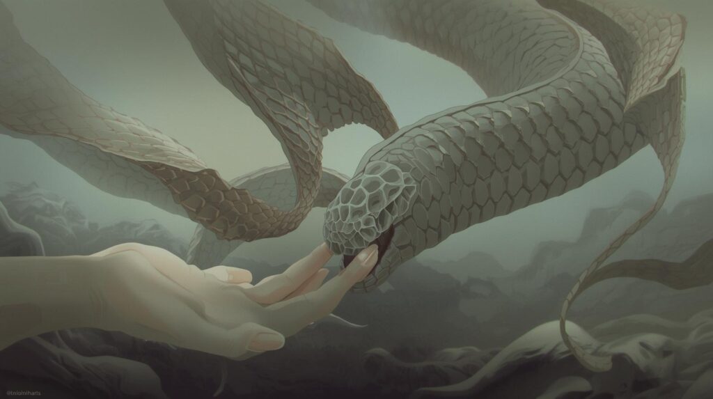 Sonhar com cobra mordendo