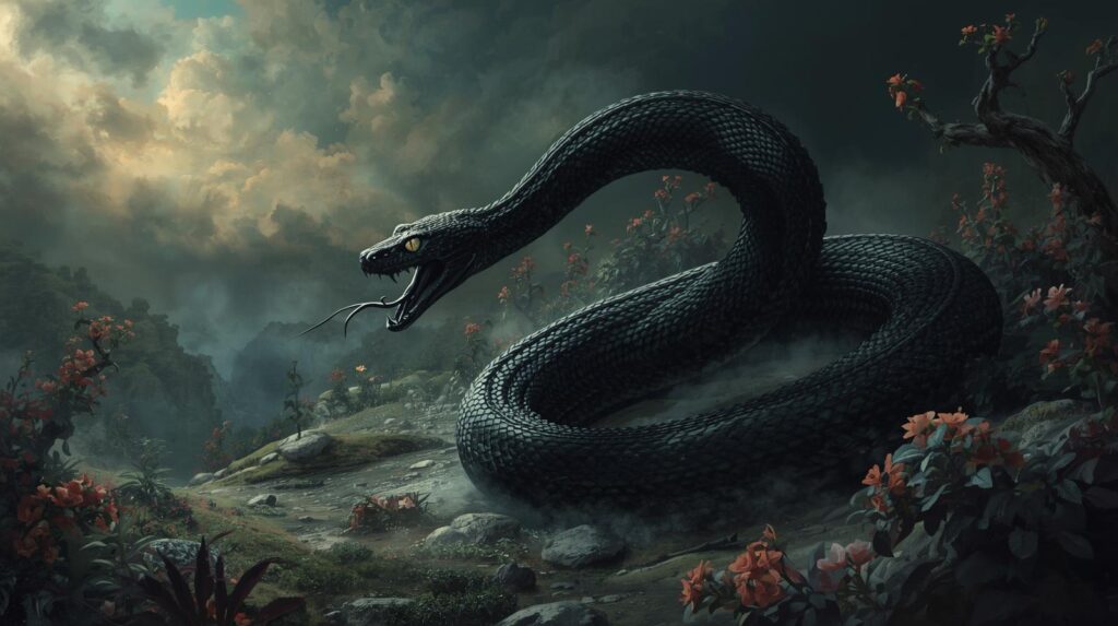 Sonhar com cobra preta atacando