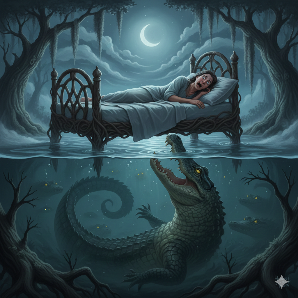 Sonhar com jacaré atacando