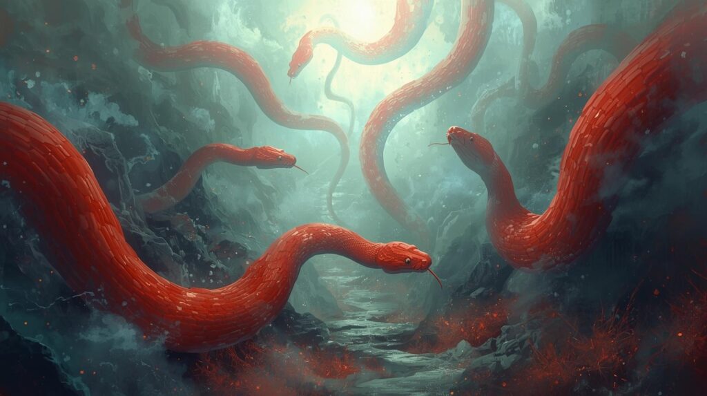 Sonhar com cobras vermelhas